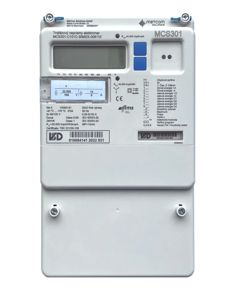 3-fázový inteligentný elektromer MCS301