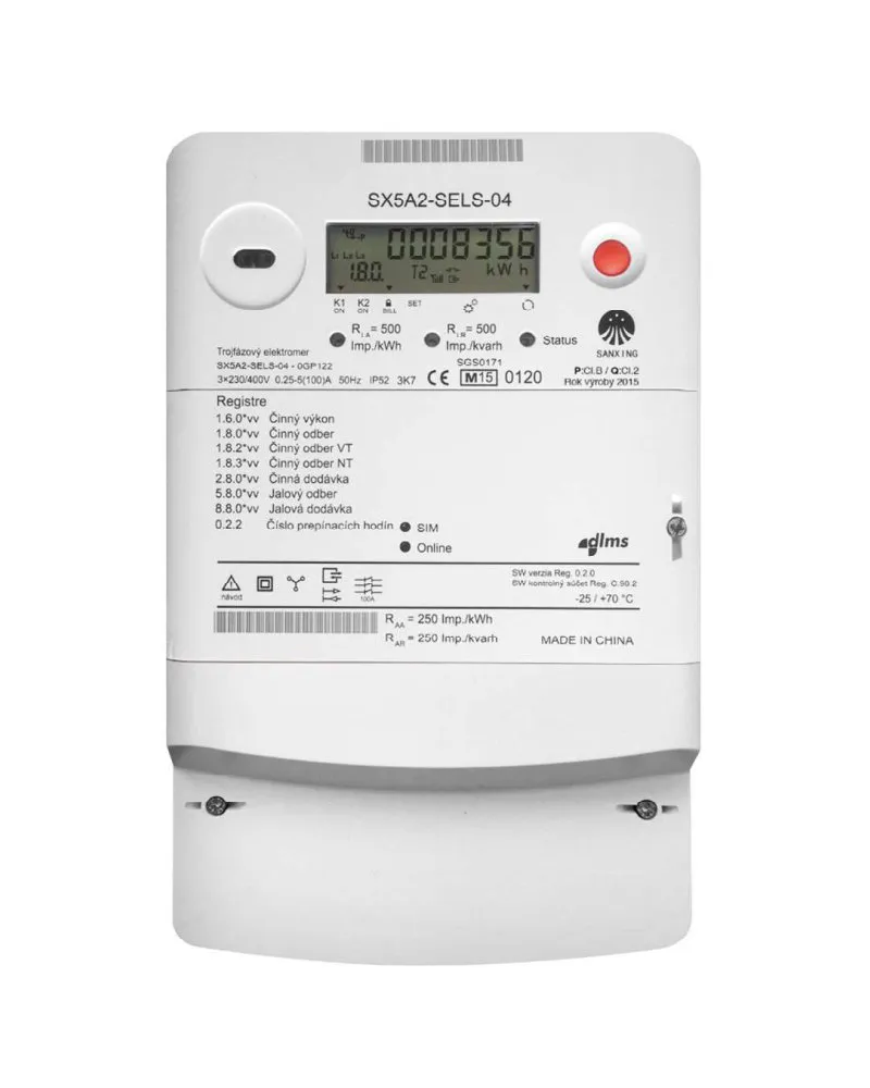 3-fázový inteligentný elektromer SX5A2